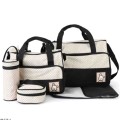5 Pieces Multifunctional Mother Baby Diaper Traveling Bag- Black