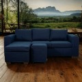 Andre 3 Seater Couch  - Dark Denim Blue