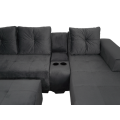 Chelsea Corner Couch - Grey Velvet - Right Hand