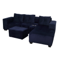 Chelsea Corner Couch - Cobalt Velvet - Right Hand