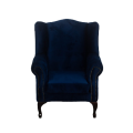 Wingback Chair - Blue Velvet