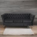 Christine 3 Seater Couch - Grey Velvet