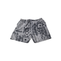 Mens White and Black Paisely Design Swim Shorts