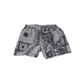 Mens White and Black Paisely Design Swim Shorts