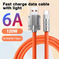 6A Fast Charging Data Cable Micro USB to Type-C Cables Cord 120W Charger Adapter