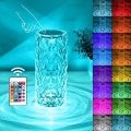 RGB Crystal Table Lamp with Remote16 Colors &4 Modes Rose Diamond Touch Contr...