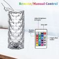 RGB Crystal Table Lamp with Remote16 Colors &4 Modes Rose Diamond Touch Contr...