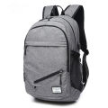 Waterproof Canvas Backpack Laptop Bag With USB Charging and Basketball Net(Black Color)