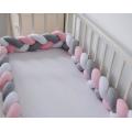 Infant Baby Plush Crib Bumper Bedding Bed Cot Braid Pillow Pad Protector