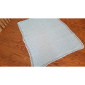 80 x 100cm Baby Blue Crochet Baby Blanket | 4-Ply Baby Wool