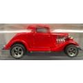 Hot Wheels LARRY'S GARAGE 1934 Ford 3-Window Like Matchbox scale HOTWHEELS REAL RIDERS Model Car