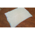 70 x 90cm Cream White with Two-Tone Pastel Border Crochet Baby Blanket | Double Knitting