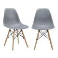 Wooden Leg Chair - Grey (2 Pieces)
