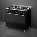 Smeg Classic Black Cooker Combination Gas and Electric-SSA91MABL2