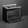 Smeg Classic Black Cooker Combination Gas and Electric-SSA91MABL2