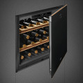 Smeg DSN Black Eclipse Glass Copper Trim Wine Cooler