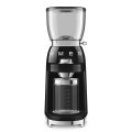 Smeg Black Retro Conical Burr Coffee Grinder ~150w ~ 350g Bean Container ~ 30 Grinding Levels - C...