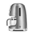 Smeg Dark Silver Retro Filter Coffee Machine~ 10 Cup ~ 1050w ~1.4lt ~ 40min Keep Warm - DCF02SSSA/EU