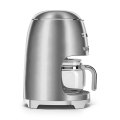 Smeg Dark Silver Retro Filter Coffee Machine~ 10 Cup ~ 1050w ~1.4lt ~ 40min Keep Warm - DCF02SSSA/EU