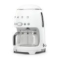 Smeg White Retro Filter Coffee Machine~ 10 Cup ~ 1050w ~1.4lt ~ 40min Keep Warm - DCF02WHSA/EU