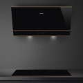 90cm DSN Angled Black Eclipse Glass with Copper Trim Hood