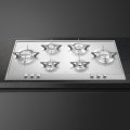 Smeg 100cm Piano Stainlees Steel Gas Hob, 6 Burner NEW - P106ES