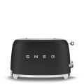 Smeg Black Matt Retro 2 Slice Toaster~ 950w ~ 36mm Wide ~ 6 Levels ~ 3 Pre-set - TSF01BLMSA