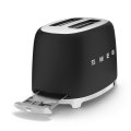 Smeg Black Matt Retro 2 Slice Toaster~ 950w ~ 36mm Wide ~ 6 Levels ~ 3 Pre-set - TSF01BLMSA