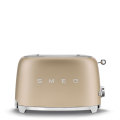 Smeg Champagne Matt Retro 2 Slice Toaster~ 950w ~ 36mm Wide ~ 6 Levels ~ 3 Pre-set - TSF01CHMSA