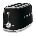 Smeg Black Retro 4 Slice Toaster~ 1500w ~ 36mm Wide ~ 6 Levels ~ 3 Pre-set - TSF02BLSA