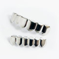 Teeth Grillz Hip Hop Classic Silver Plated Upper &amp; Lower Grillz