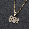 88Rising Gold Plated CZ Diamond Fashion Pendant &amp; Necklace