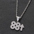 88Rising Silver Plated CZ Diamond Fashion Pendant & Necklace