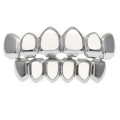 Hollowed Out Silver Teeth Grillz Covers  upper and lower set