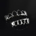 Hollowed Out Silver Teeth Grillz Covers  upper and lower set