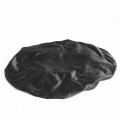 Wide Band Sleep Bonnet Cap in breathable Black Satin Fabric