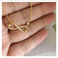Anillo De Corozan Infinity 14k Gold Plated Diamond CZ Pendant Necklace