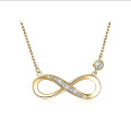 Anillo De Corozan Infinity 14k Gold Plated Diamond CZ Pendant Necklace