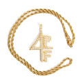 4PF "Four Pockets Full" Lil Baby Inspired Iced CZ Diamond Pendant (Gold)