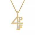 4PF "Four Pockets Full" Lil Baby Inspired Iced CZ Diamond Pendant (Gold)