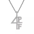 4PF "Four Pockets Full" Lil Baby Inspired Iced CZ Diamond Pendant (silver)