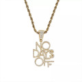 No Day$ Off Hustler Iced CZ Diamond Pendant with Chain (gold)