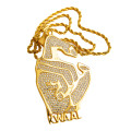 Iced Kasi Kwaal Polished CZ Diamond Pendant (Gold)