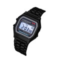 Retro Classic Design Steel Digital Wristwatch (black)