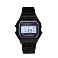 Retro Classic Design Steel Digital Wristwatch (black)