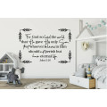 Bible verse wall stickers - John 3vs16 :  For God so loved the world that He gave His only Son