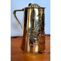 Rare - Antique  - Solid Brass - Art Nouveau - Lidded Jug - Honeysuckle Design - Joseph Sankey & S...