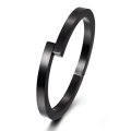 Wistic Black Bracelet with Stainless Steel Bangle Cuff and Magnetic-Clasp Plain Polished..