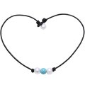 POTESSA Pearl Choker Clearance Sale! White Pearl and Synthetic Turquoise Beads Necklace Handmade Le