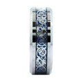 MJ 8mm Blue Celtic Dragon Men's/Women's Tungsten Carbide Wedding Band Ring